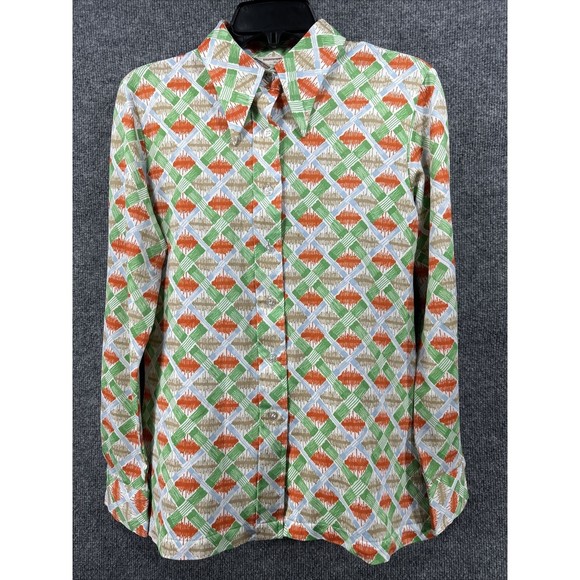 Mantessa Sport Button Down Shirt Women's Size XL Stretch Long Sleeve Golf Blouse - Picture 1 of 9